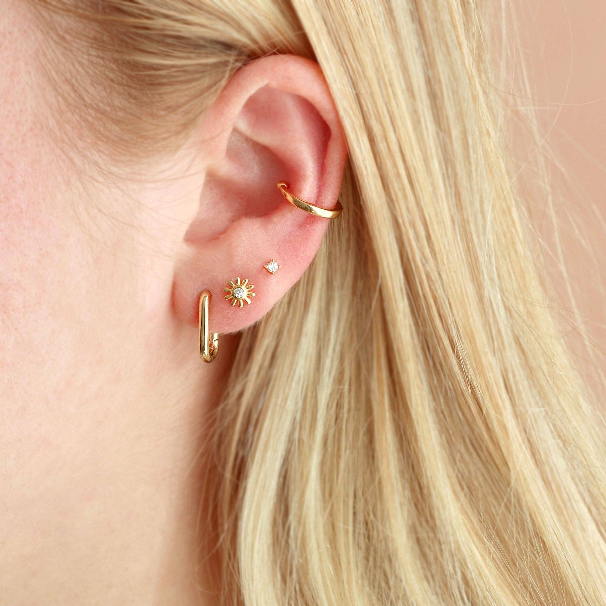 Oval Huggie Hoop Earrings: 18K Gold Vermeil