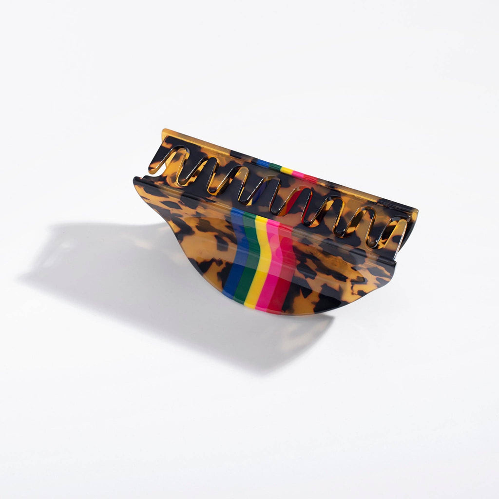 Tortoise Rainbow Hair Claw