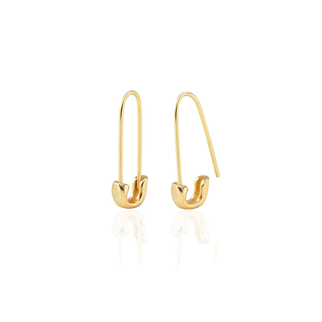 Safety Pin Hoop Earrings: Sterling Silver