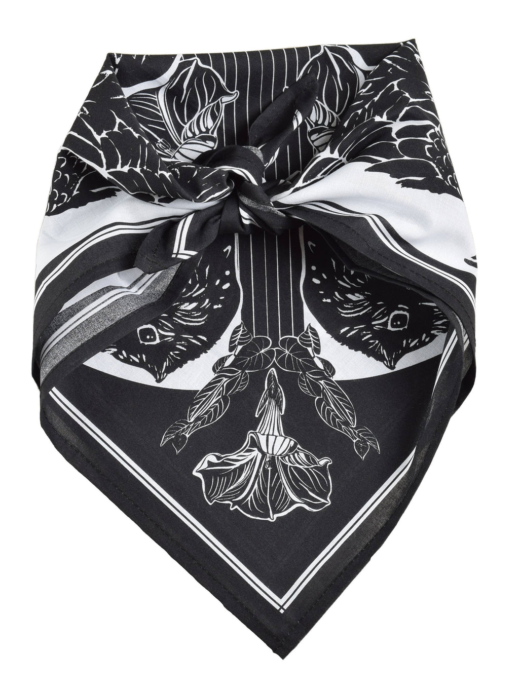 Crow Bandana - Dark Black - 100% Cotton - Bird Print Hanky