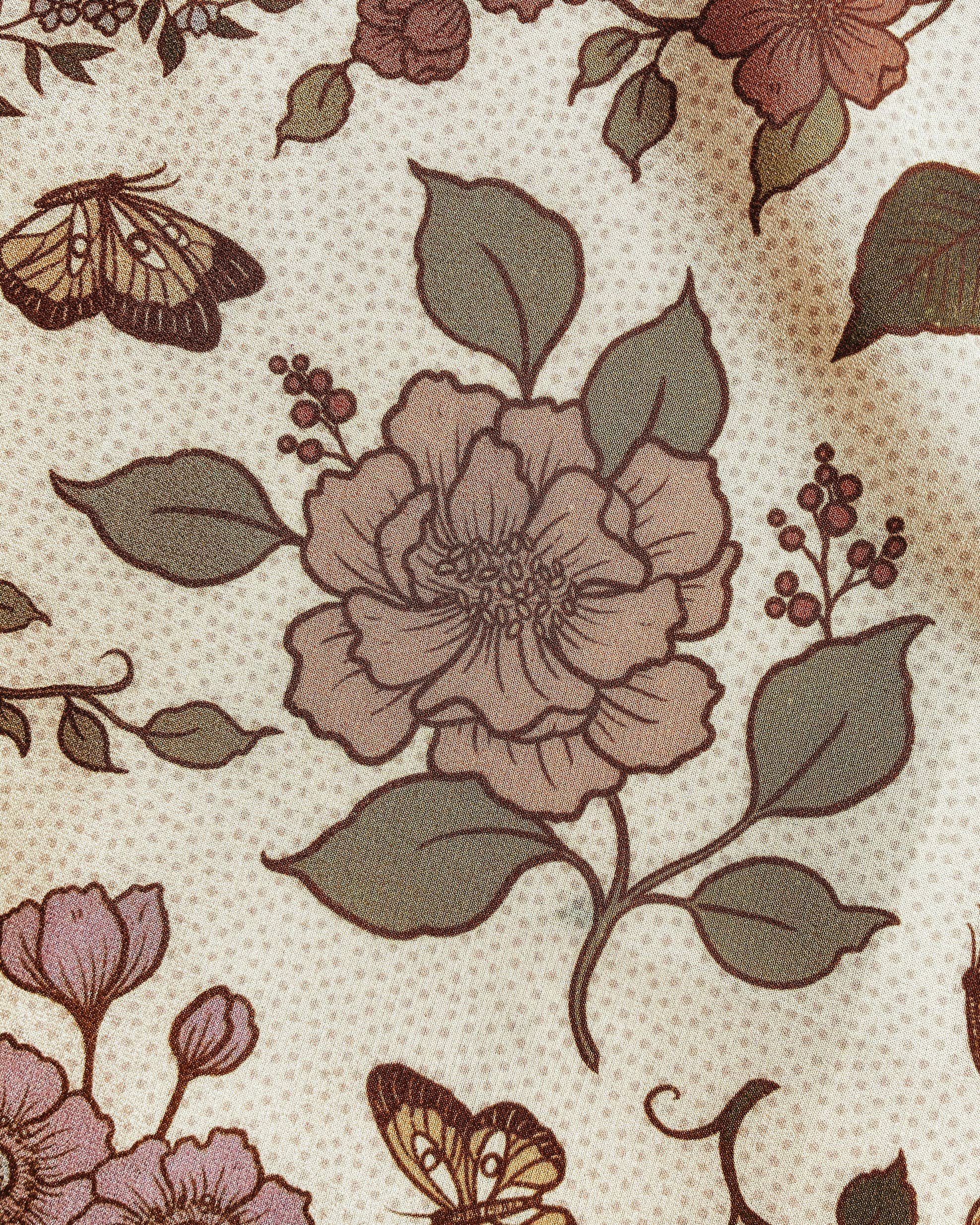 100% Silk Bandana Western Floral & Butterfly  – 23” Square