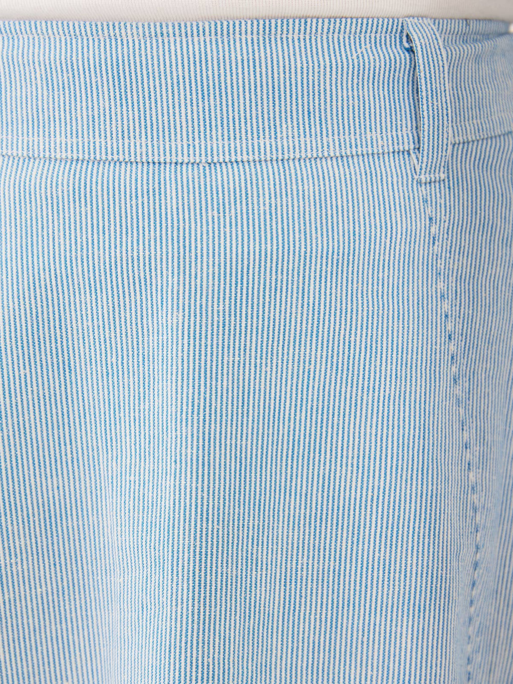 Emma Skirt Blue Stripe Linen Cotton