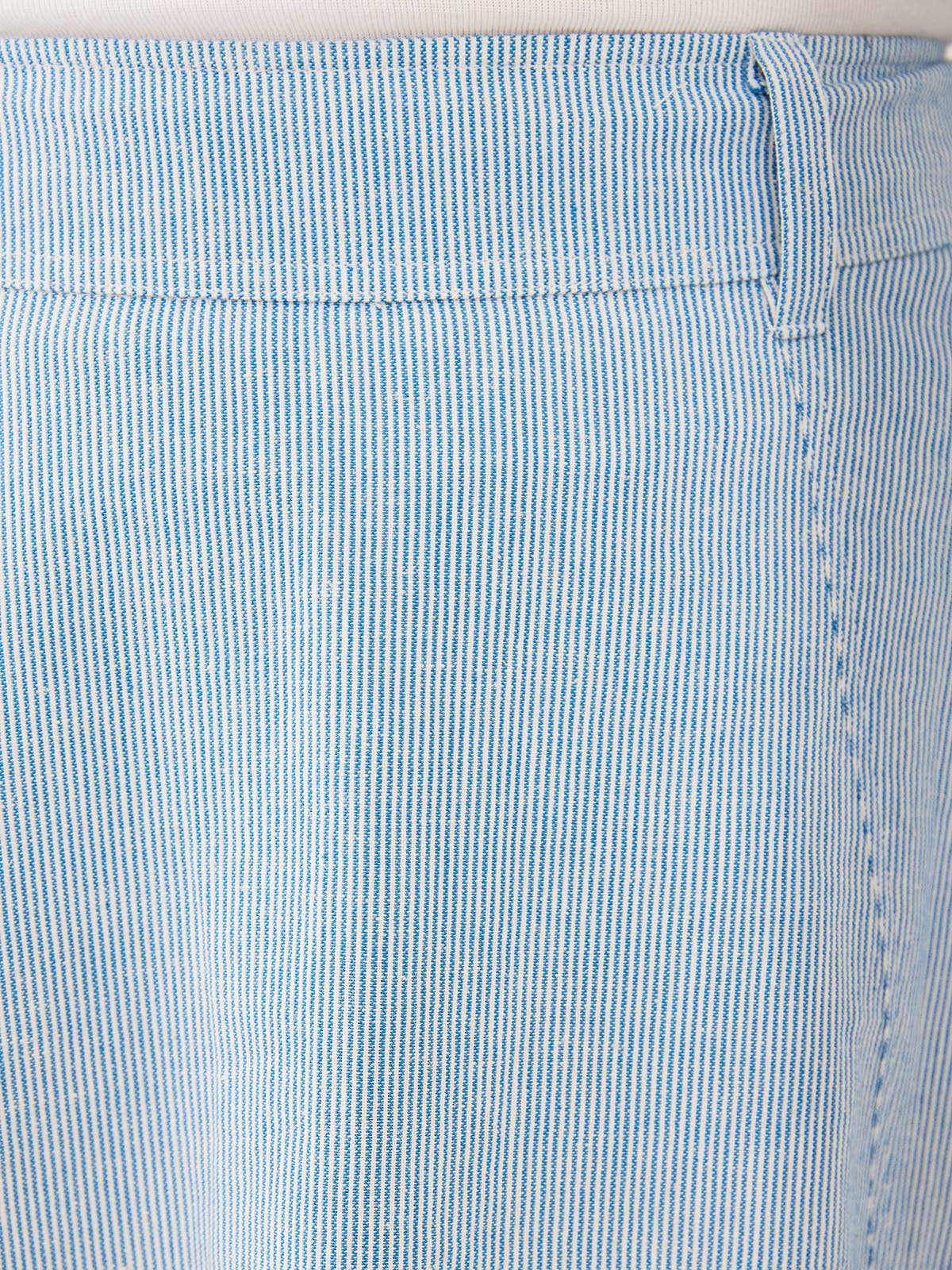 Emma Skirt Blue Stripe Linen Cotton