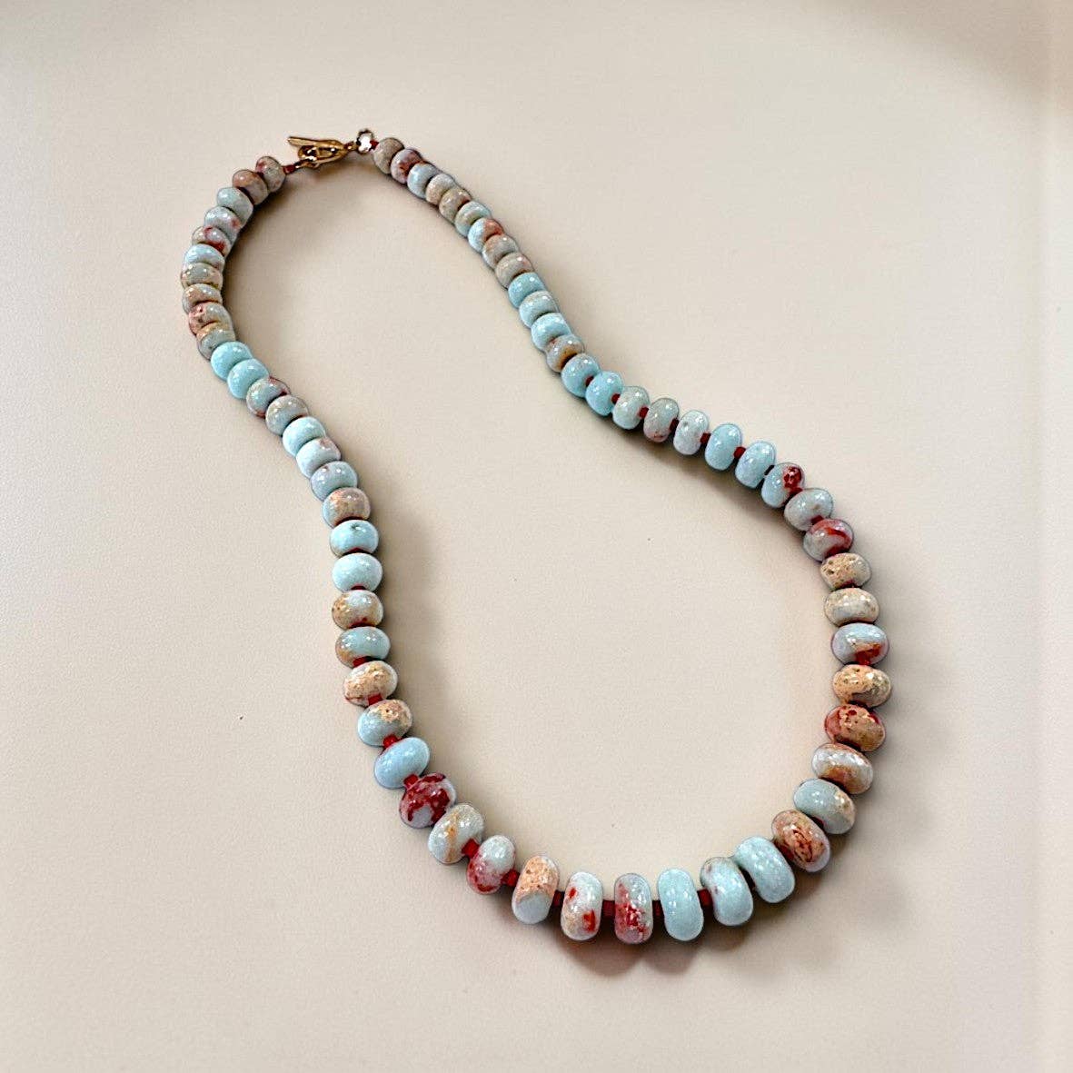 Shoushan Gemstone Beaded Necklace