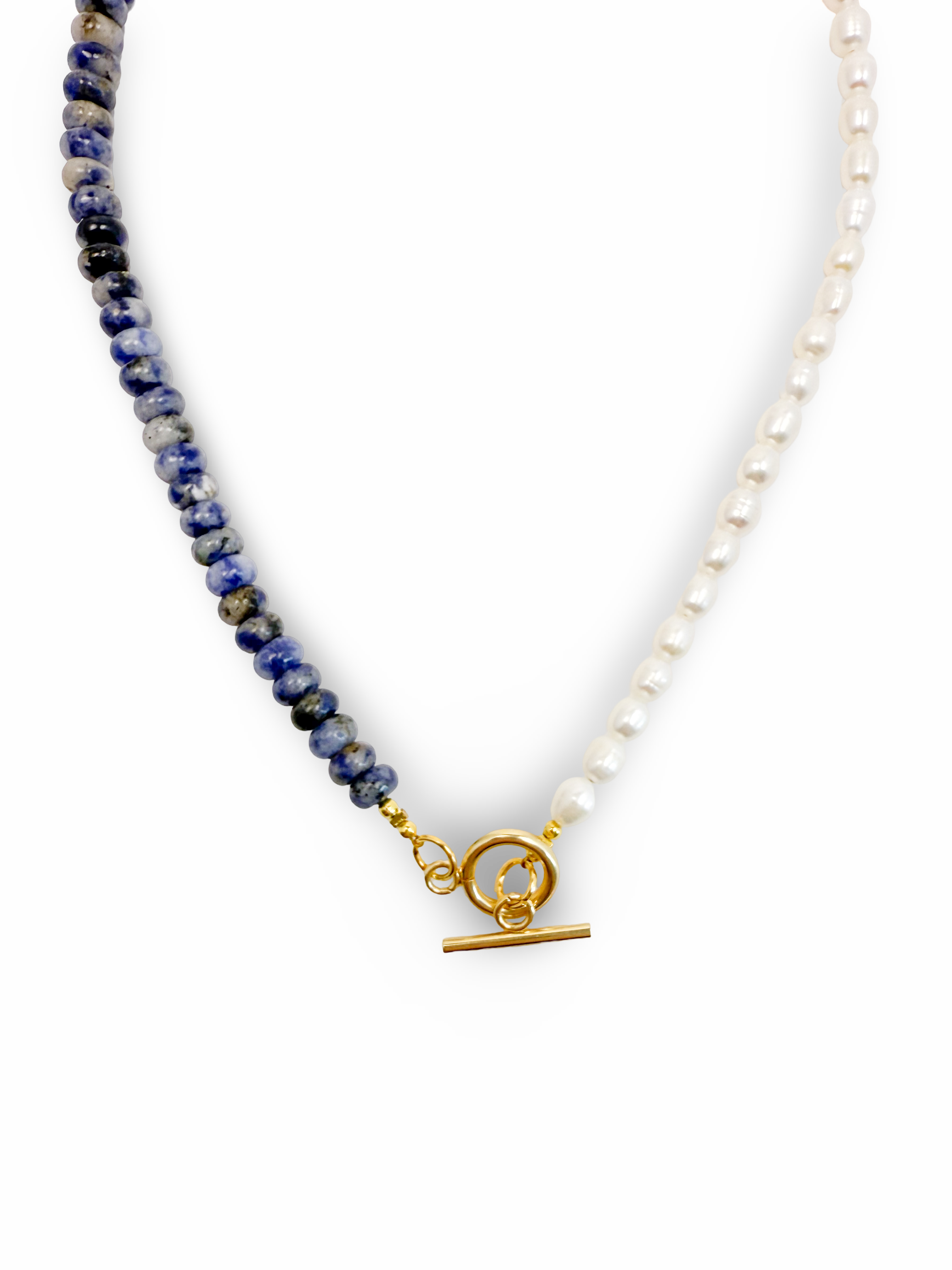 Harmony Pearl & Lapis Gemstone Necklace
