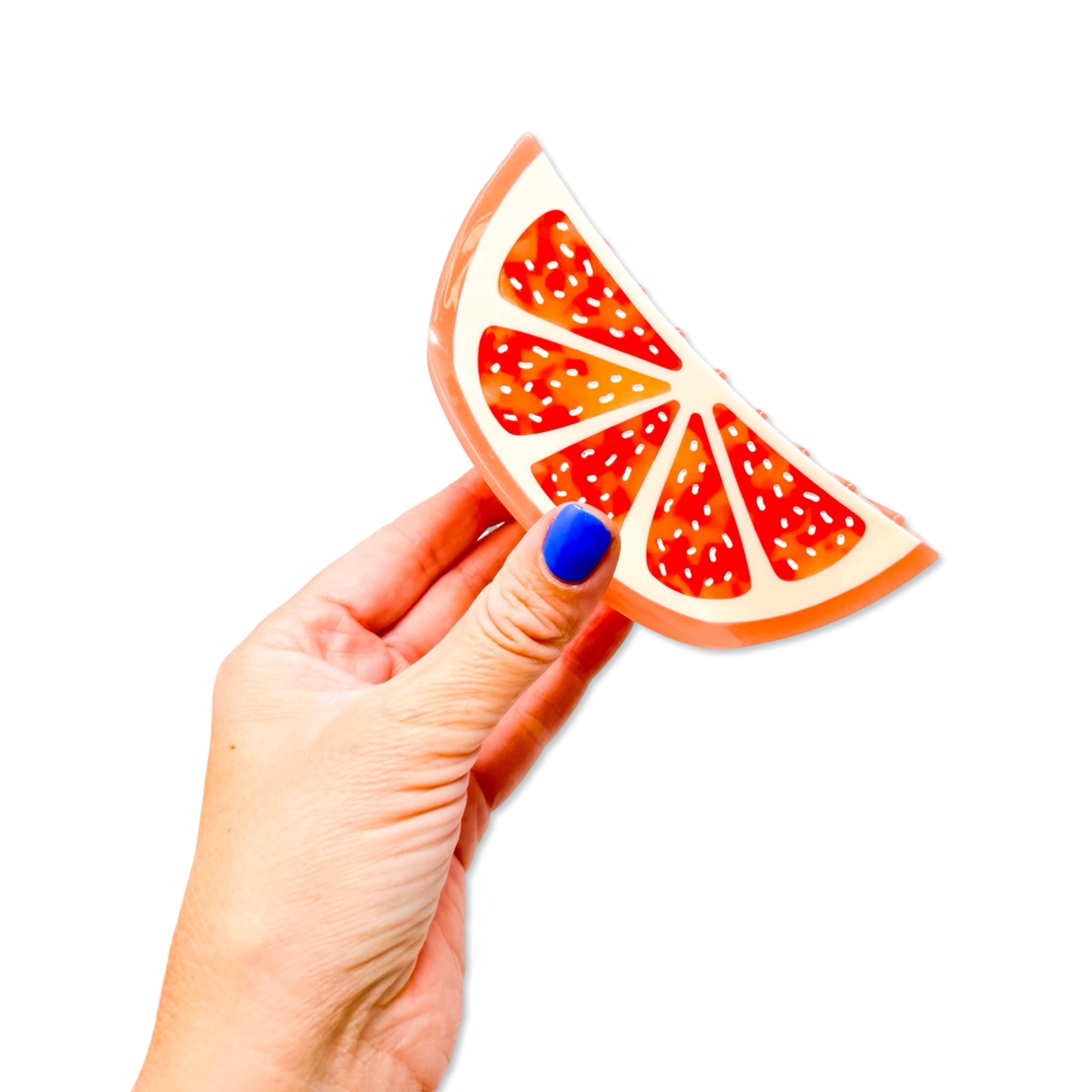 Grapefruit Slice Hair Claw Clip | XL