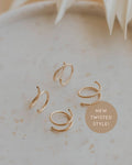 Tiny Twist Earrings | 14kt Gold Fill + Sterling Silver: Larger - 8MM / Classic