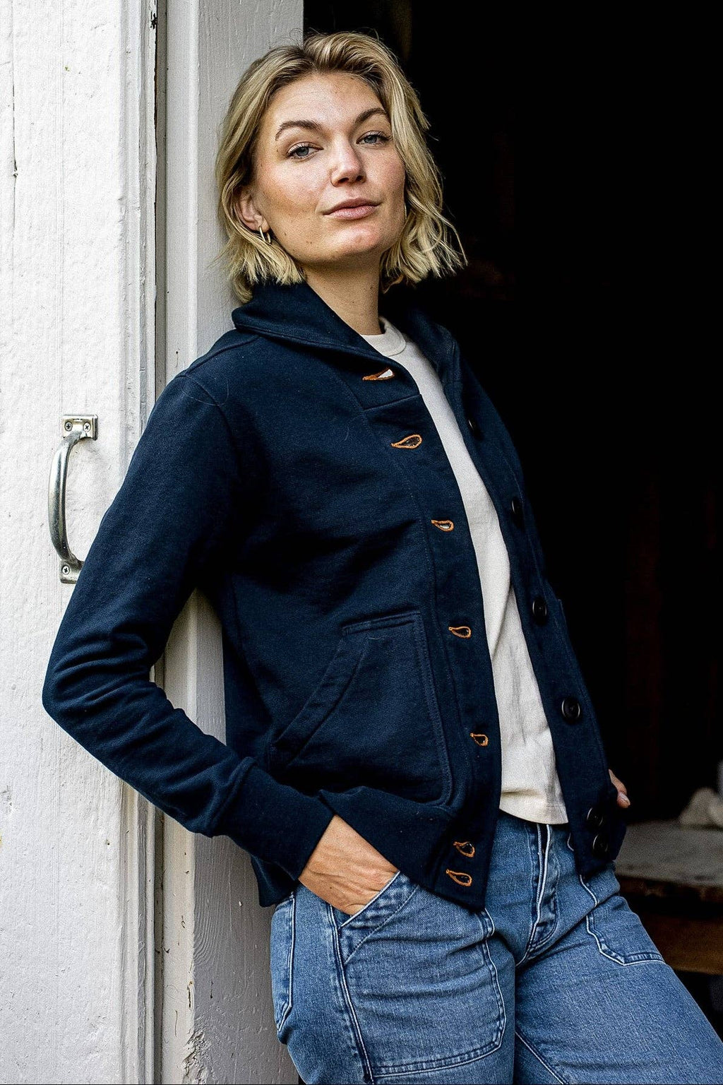 Bodega Cardigan | 100% Cotton | Navy