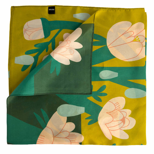April Showers Scarf | 100% Silk Bandana |