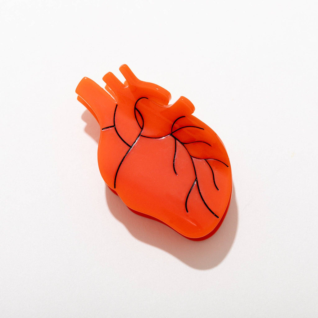 Anatomical Heart Acetate Hair Claw Clip