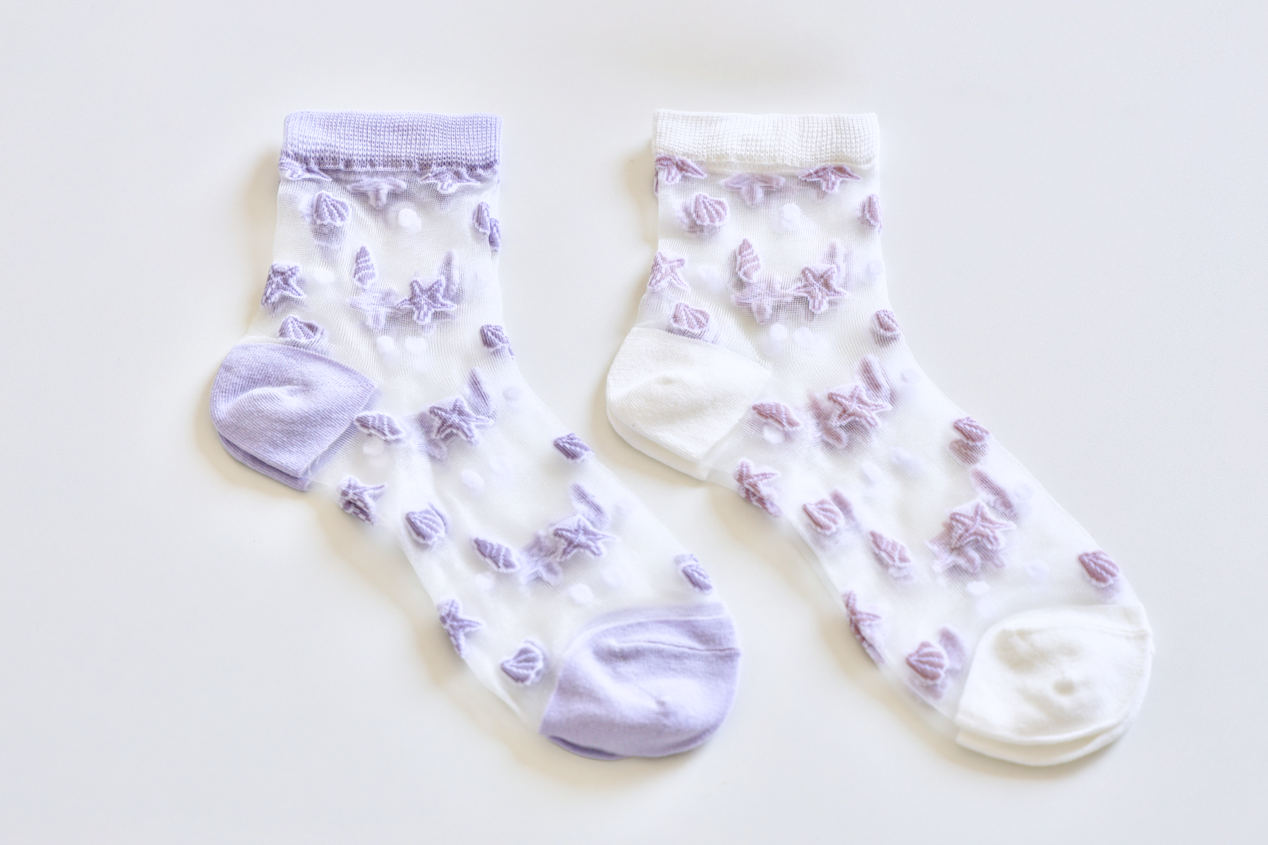 Women's Sheer Socks - Summer Breathable Starfish & Seashell