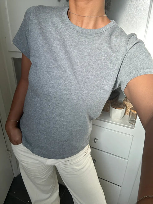 The Go-To Tee (Premium Jersey) | Melange Grey