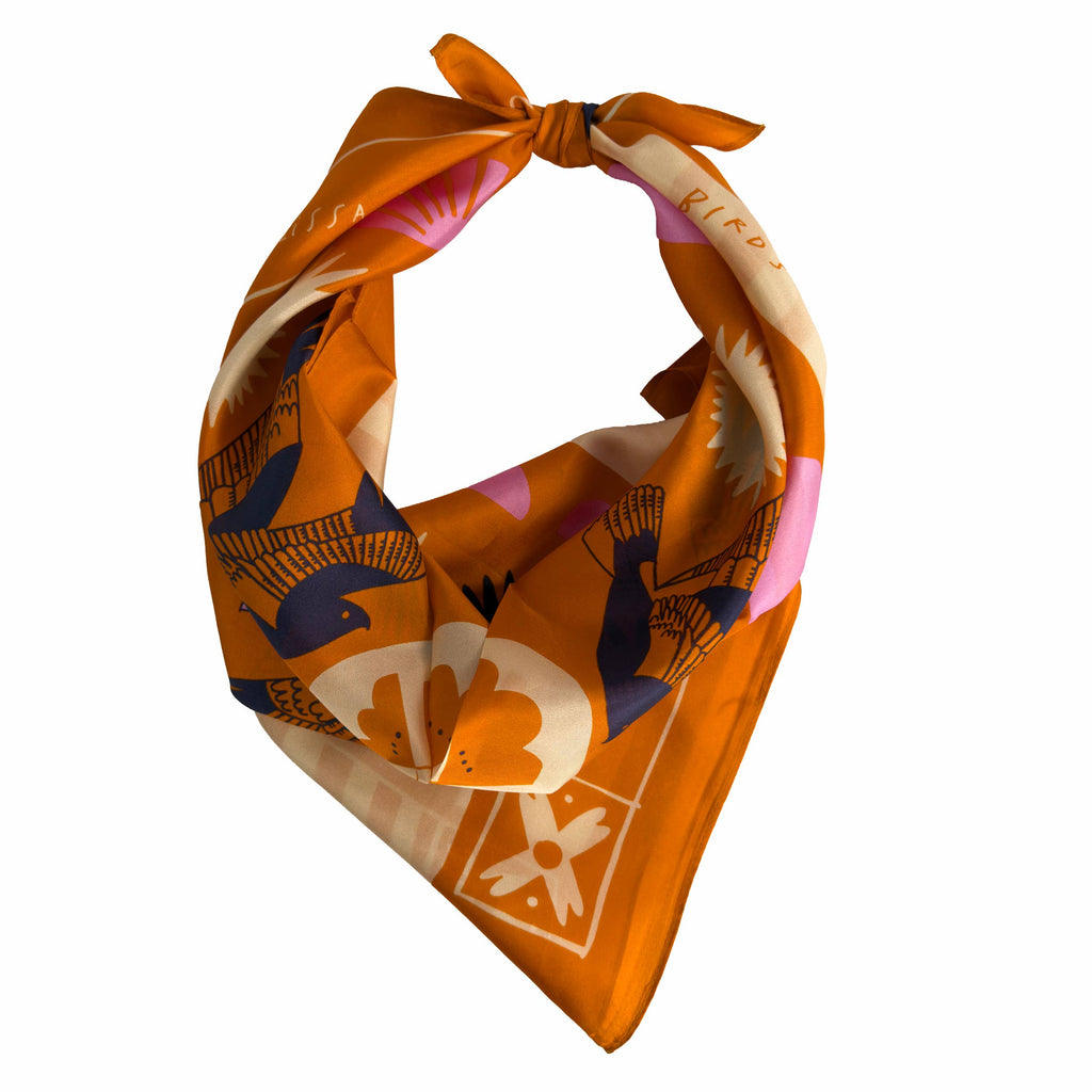 Soar & Sing Scarf | Silk Habotai Scarf |