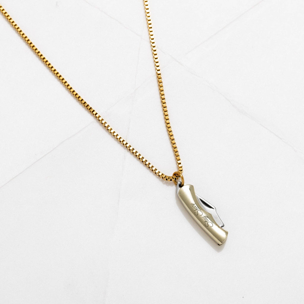 Sloane Stay Sharp Safety Utility Necklace - Gold or Silver : Gold Plated Chain | Larissa Loden