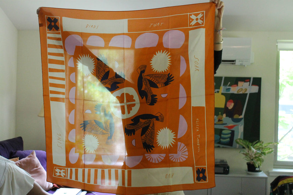Soar & Sing Scarf | Silk Habotai Scarf |