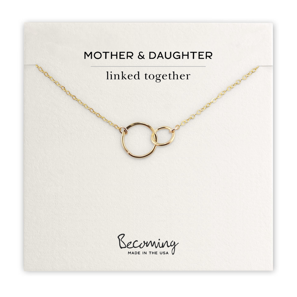 Mother & Daughter Necklace - Linked Circles 
