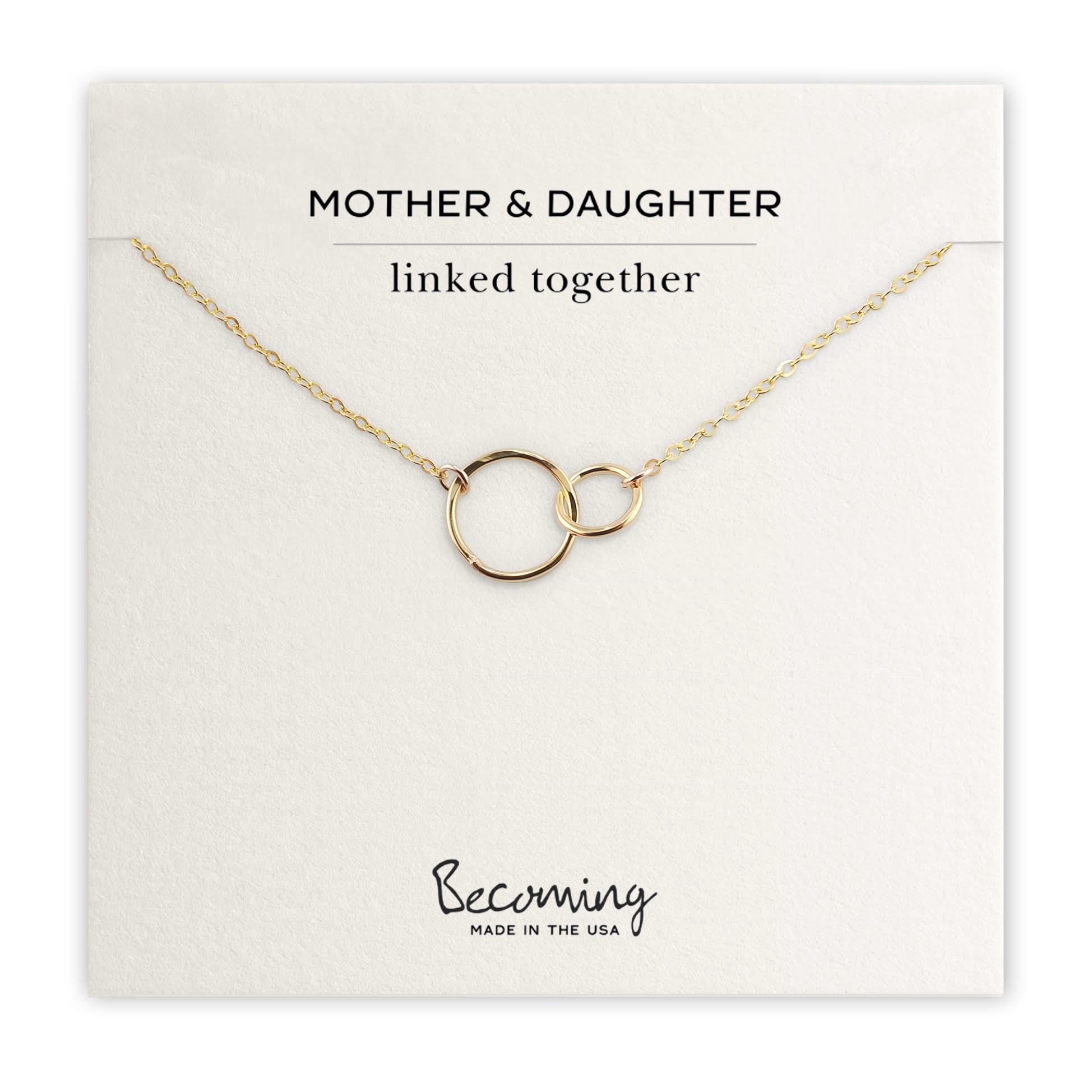 Mother & Daughter Necklace - Linked Circles 