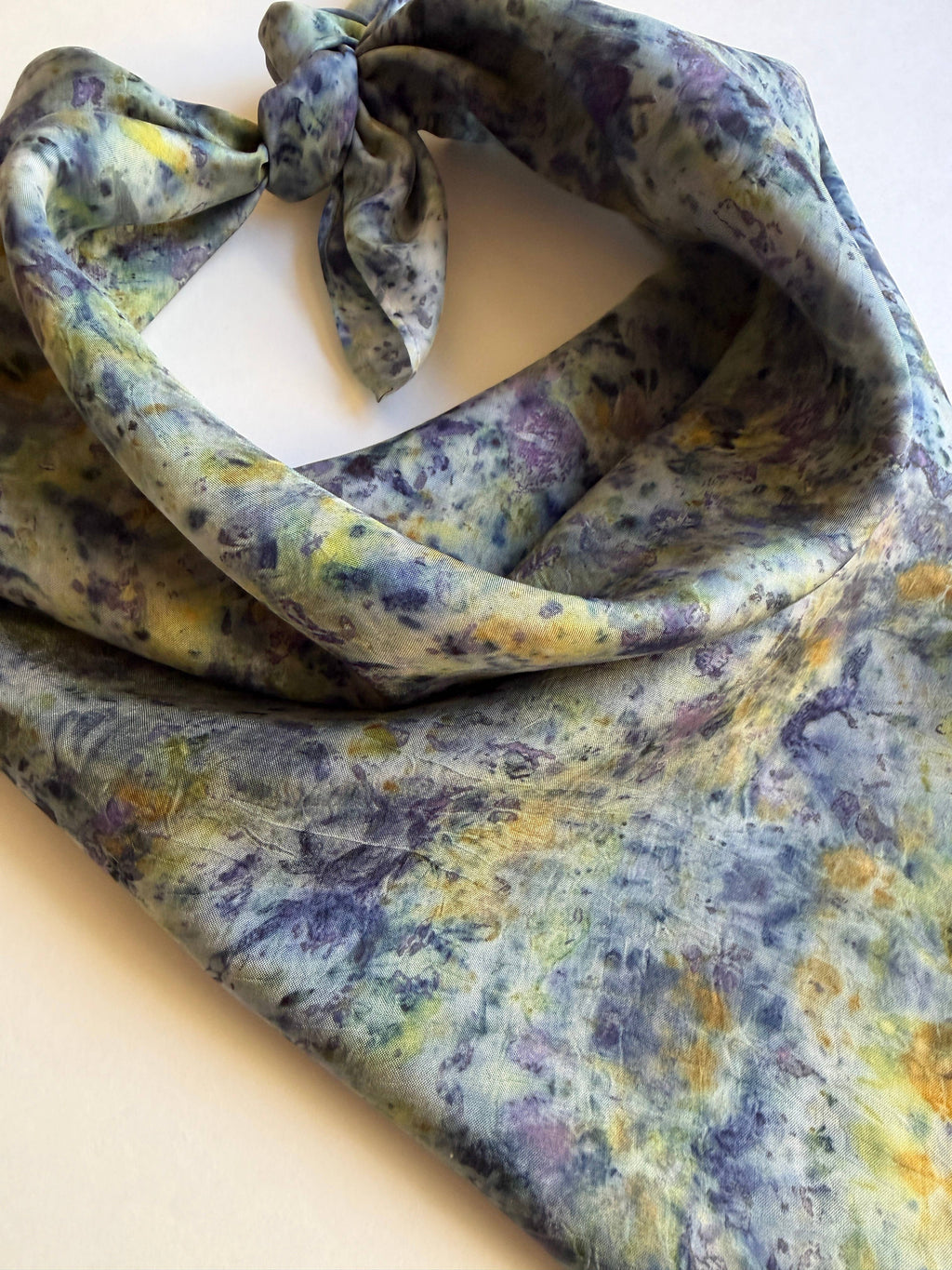 Naturally Dyed Silk Scarf - Midnight Garden