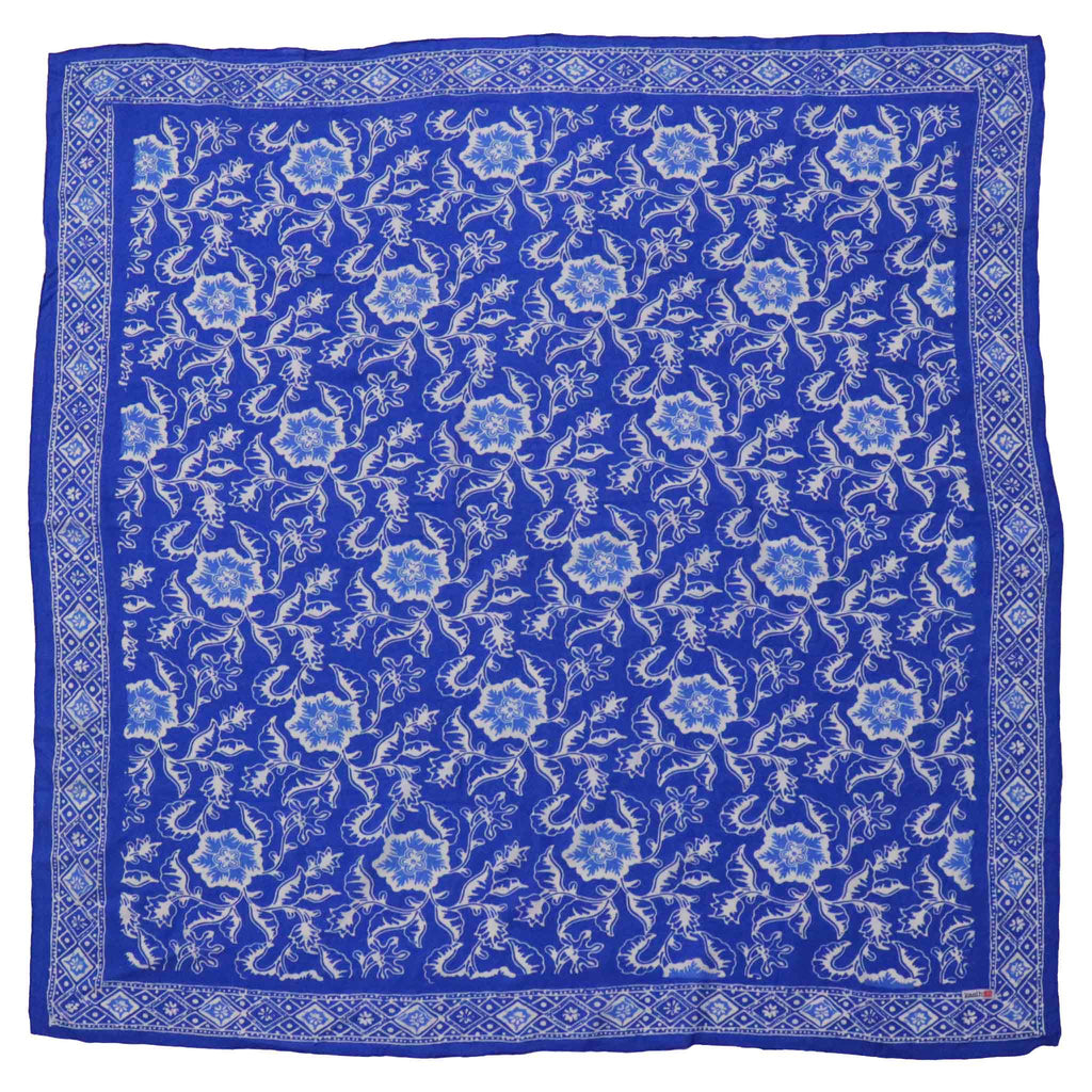 39" Batik Bandana | Blue Tendril