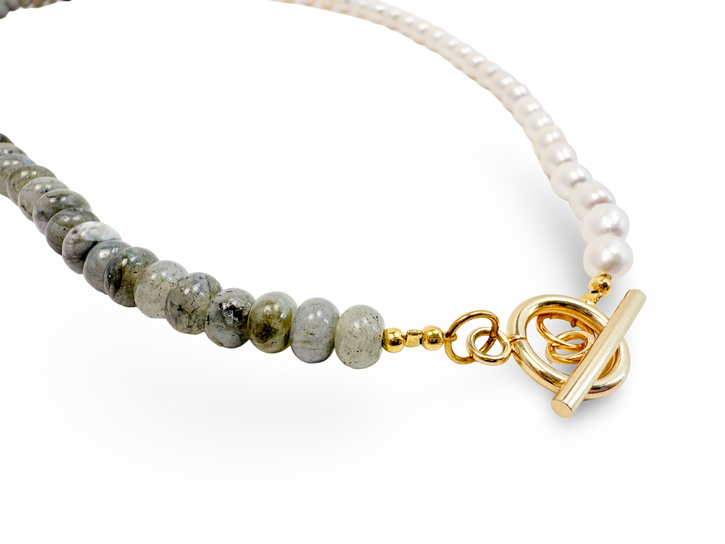 Harmony Pearl & Labradorite Gemstone Necklace