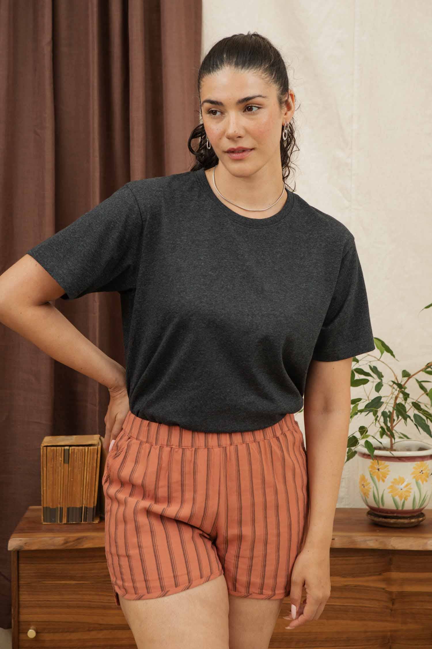 Recycled Boxy Tee | Charcoal Heather