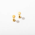 14k Gold PVD or Titanium Circle Flat Back Stud Earrings - Pair