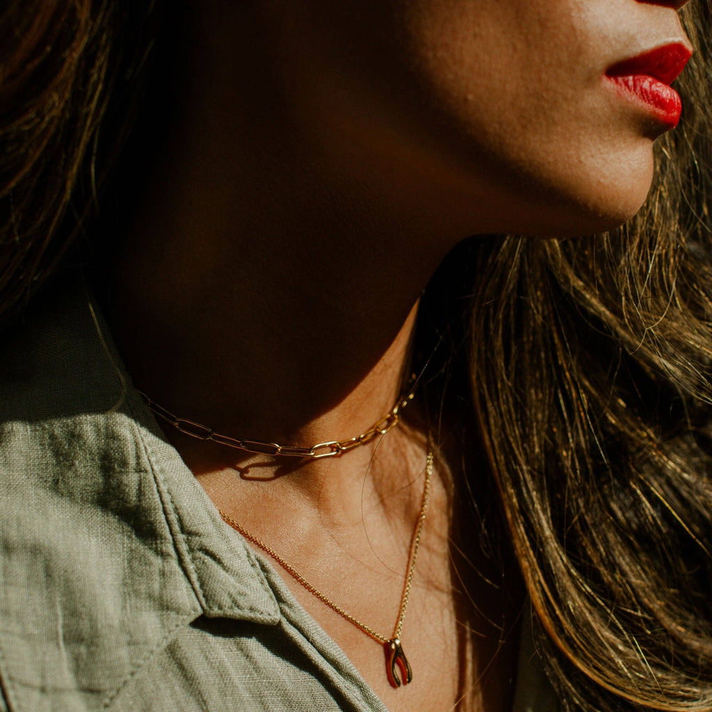 Paperclip Classic Gold Necklace Chain