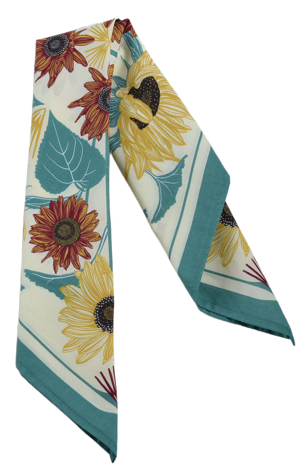 Sunflower Bandana - 100% Cotton - Floral Scarf - 22" x 22"