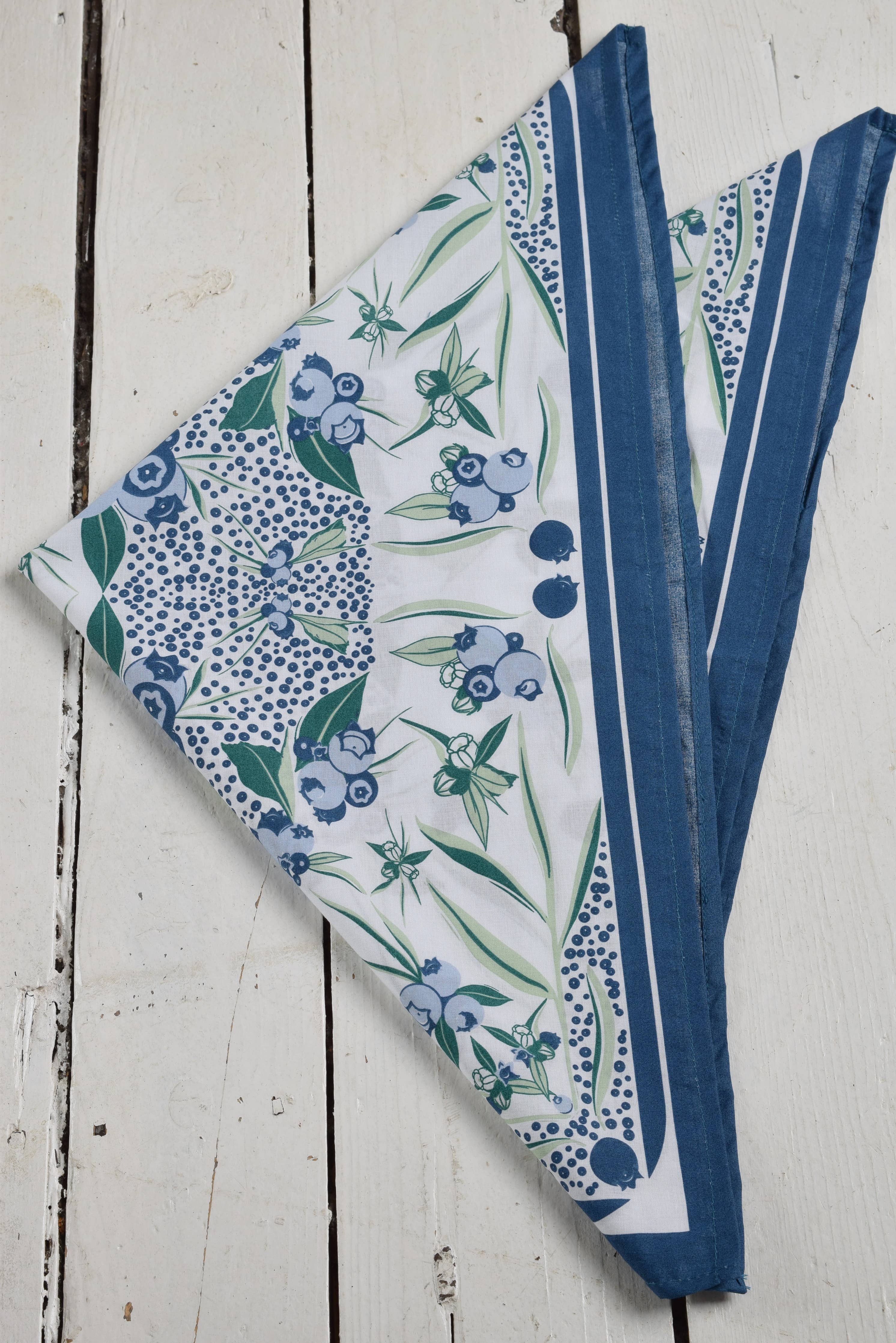 Wild Blueberry Bandana - 100% Cotton - Handkerchief