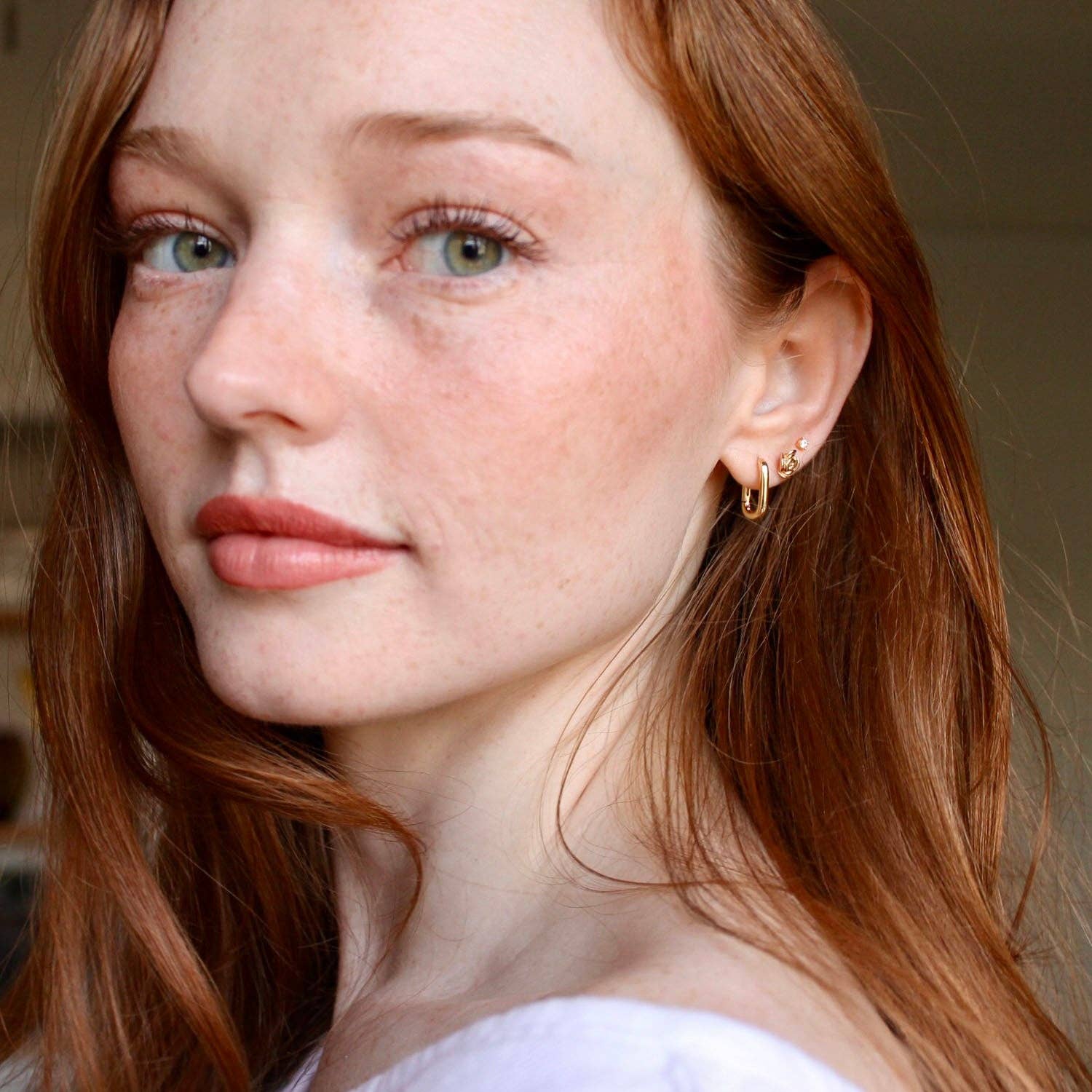 Oval Huggie Hoop Earrings: 18K Gold Vermeil