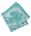 Octopus Bandana - 100% Cotton - Nautical Print - Mint Green