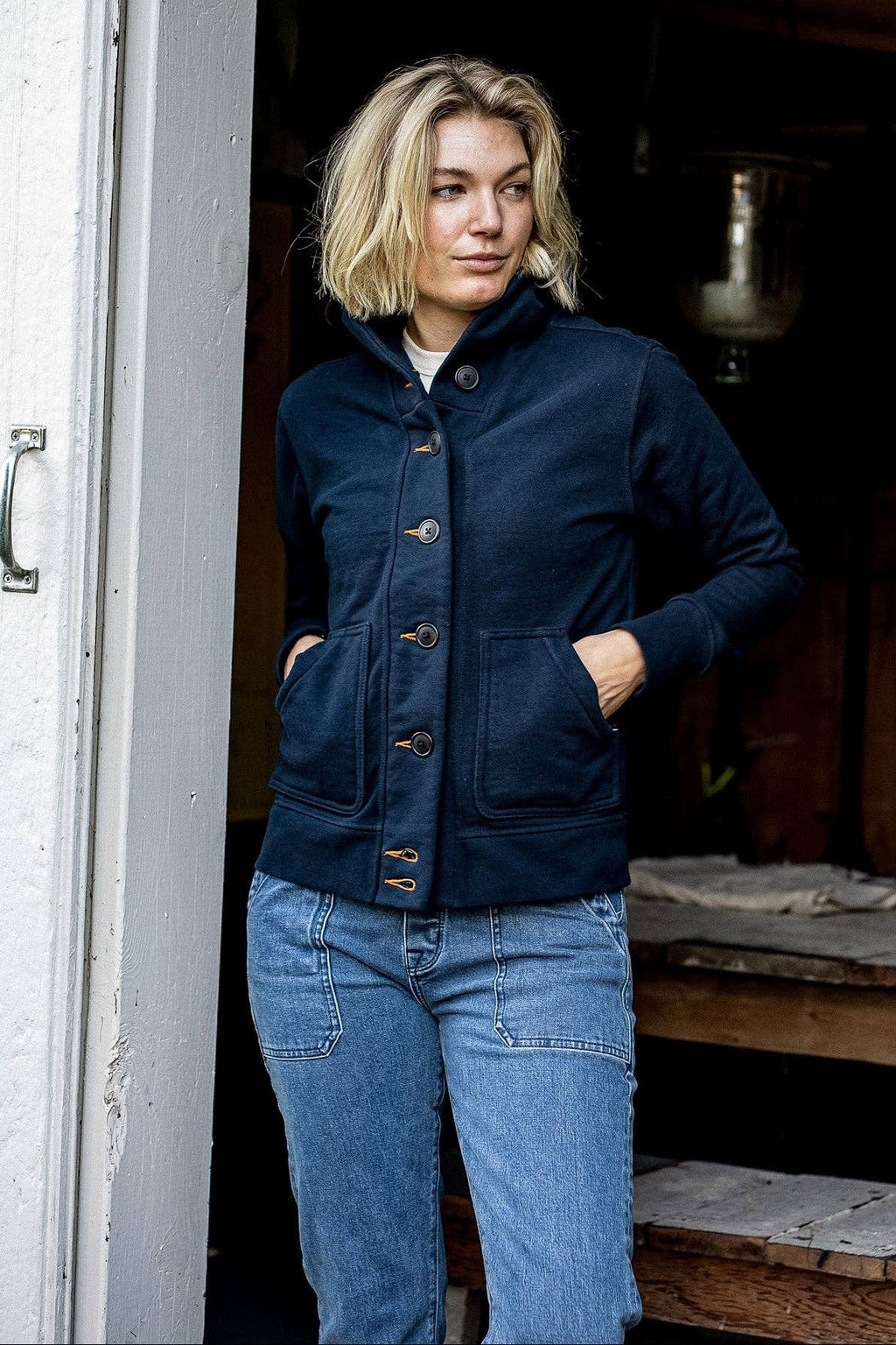 Bodega Cardigan | 100% Cotton | Navy