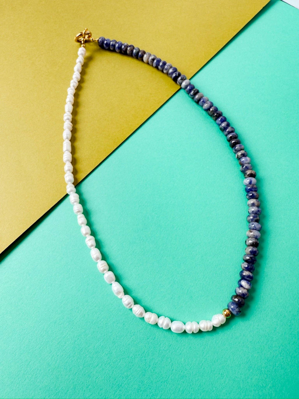 Harmony Pearl & Lapis Gemstone Necklace