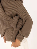 Delčia: 100% Cotton Earth Brown Sweater 