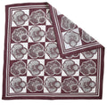 Tree Ring Bandana - 100% Cotton - Burgundy - Hand-printed