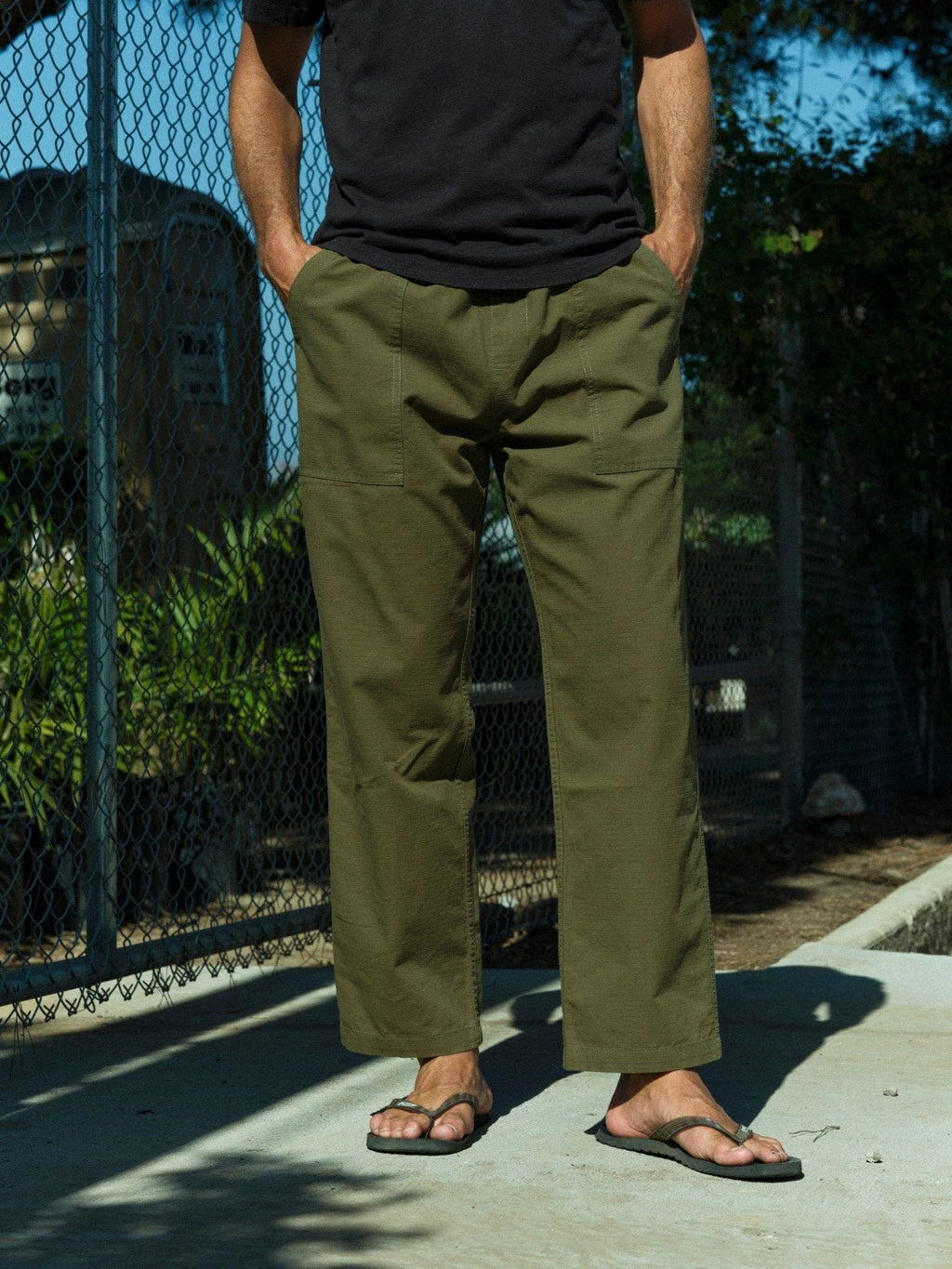 Drawstring Salvador Pants: Mash Green Ripstop