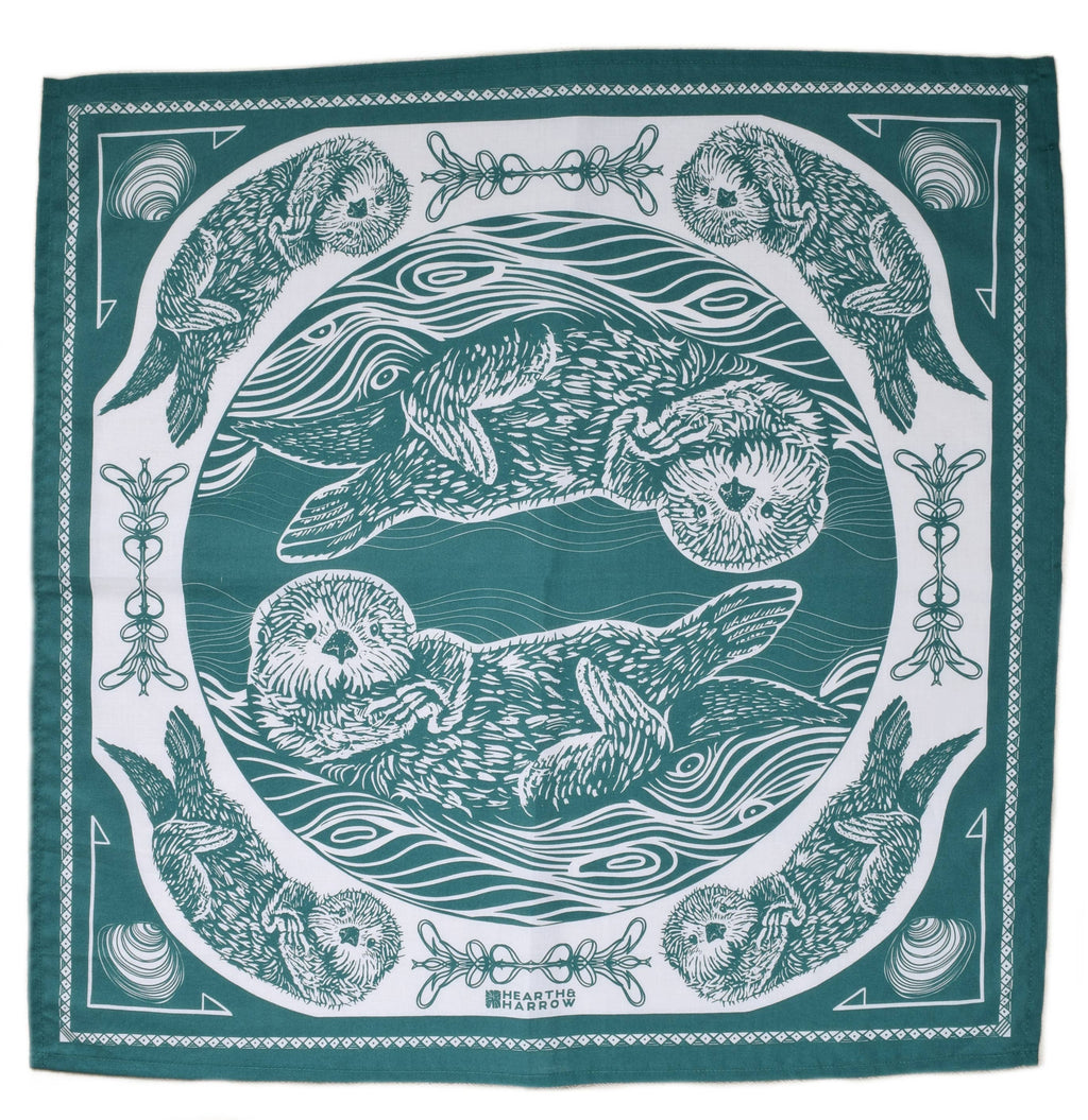 Otter Bandana - 100% Cotton - Nautical Print - Hanky Ascot