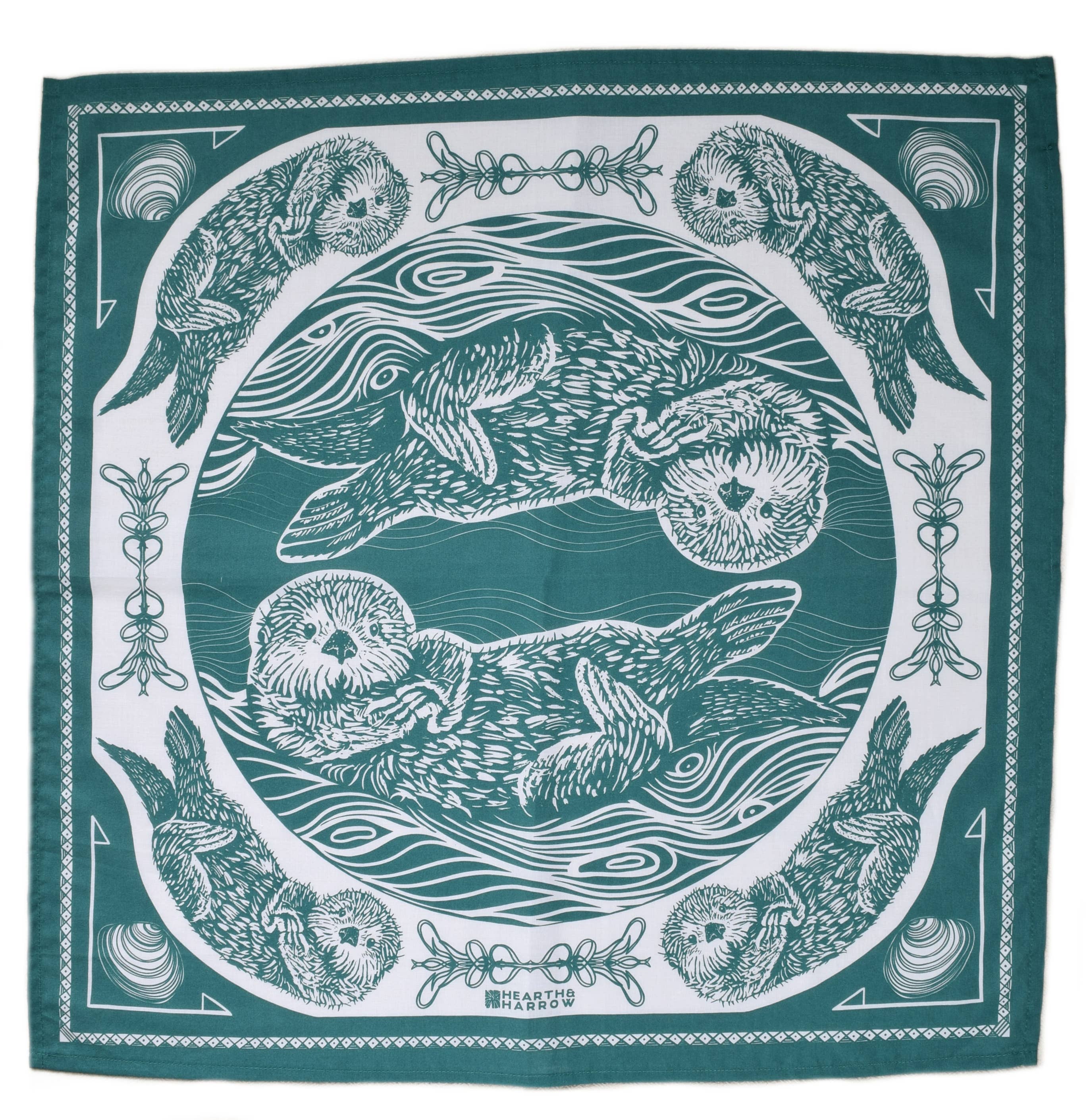 Otter Bandana - 100% Cotton - Nautical Print - Hanky Ascot