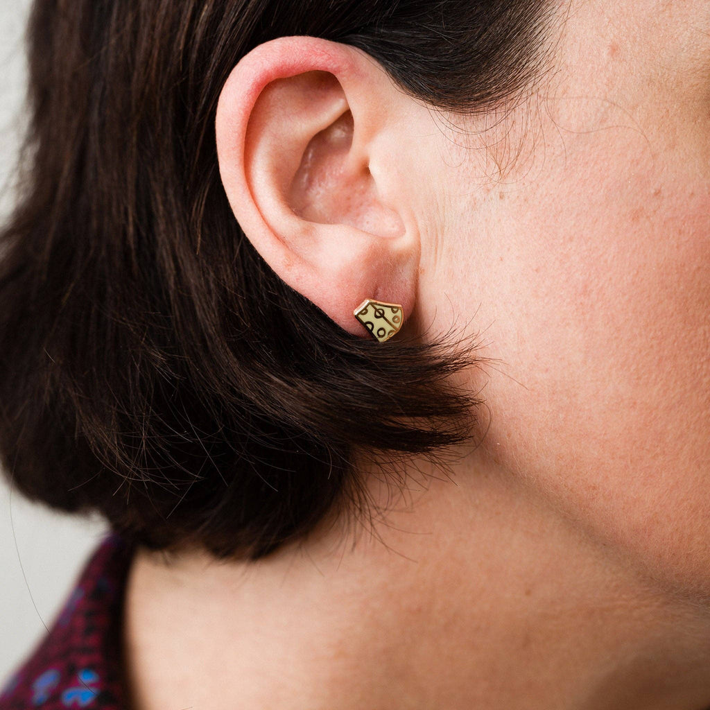 Cheese Enamel Stud Earrings