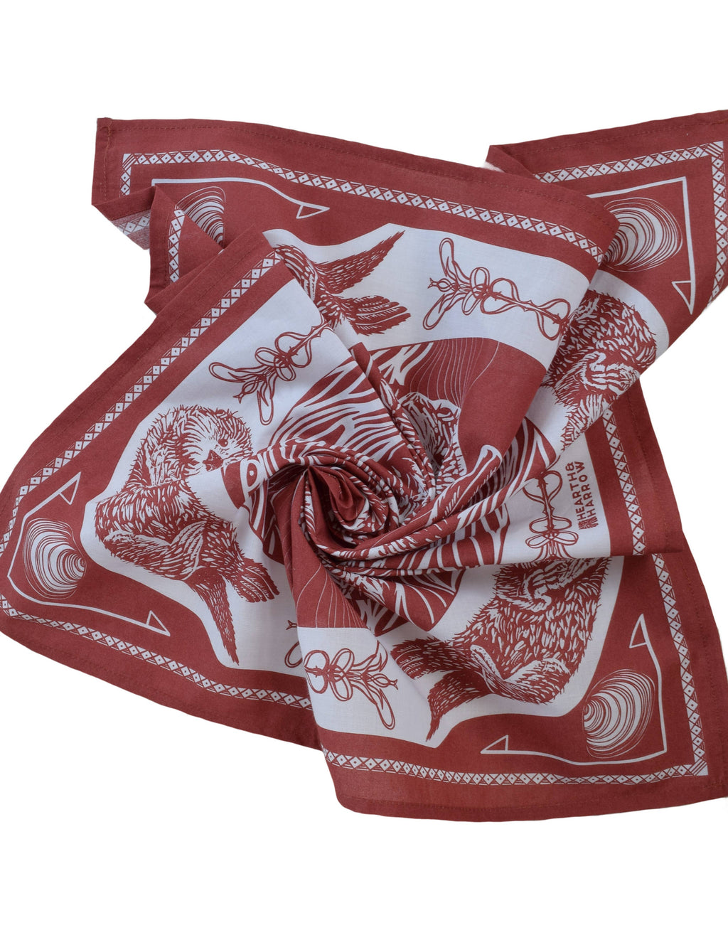 Otter Bandana | 100% Cotton | Brick Red