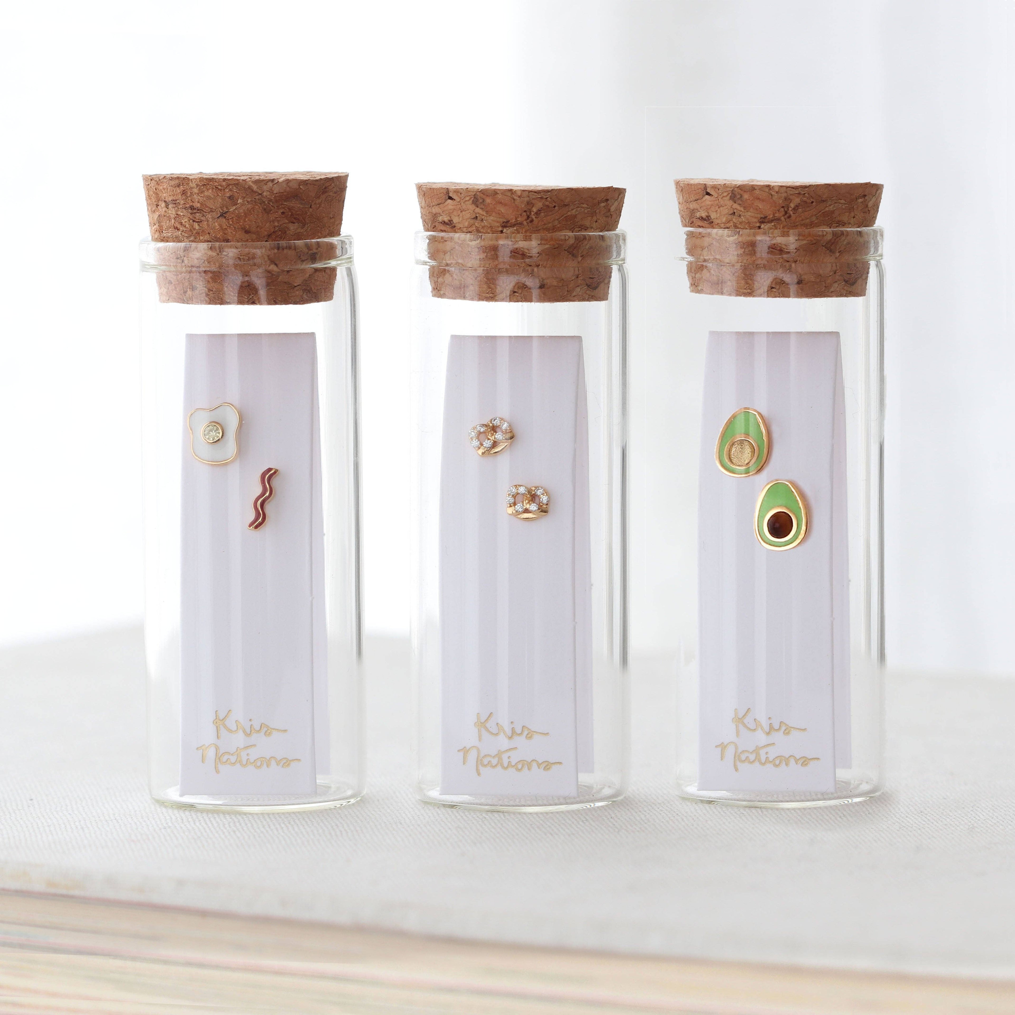 Bacon and Egg Enamel Stud Earrings
