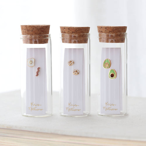 Bacon and Egg Enamel Stud Earrings