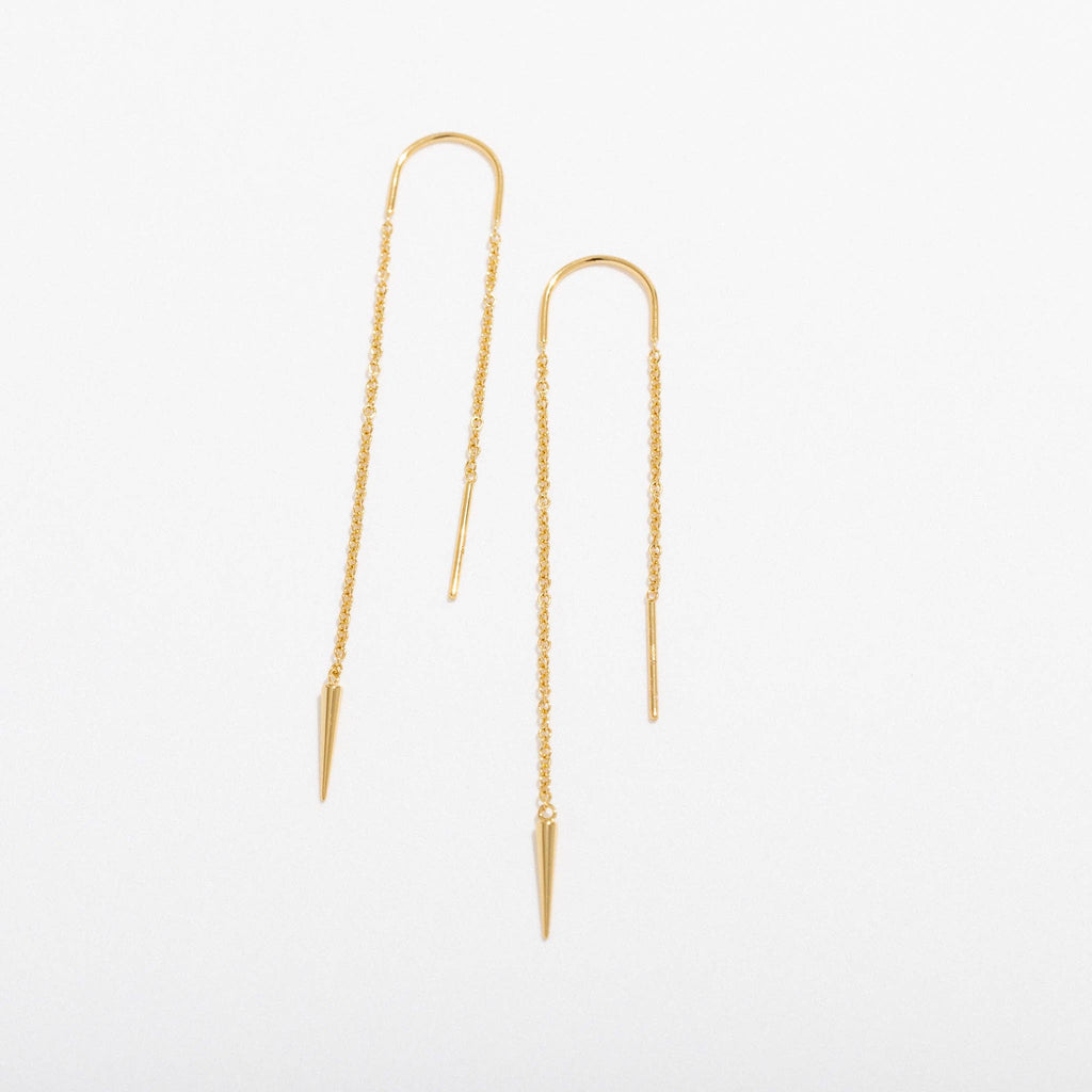 14K Gold Plated Spike Threader Earrings | Larissa Loden