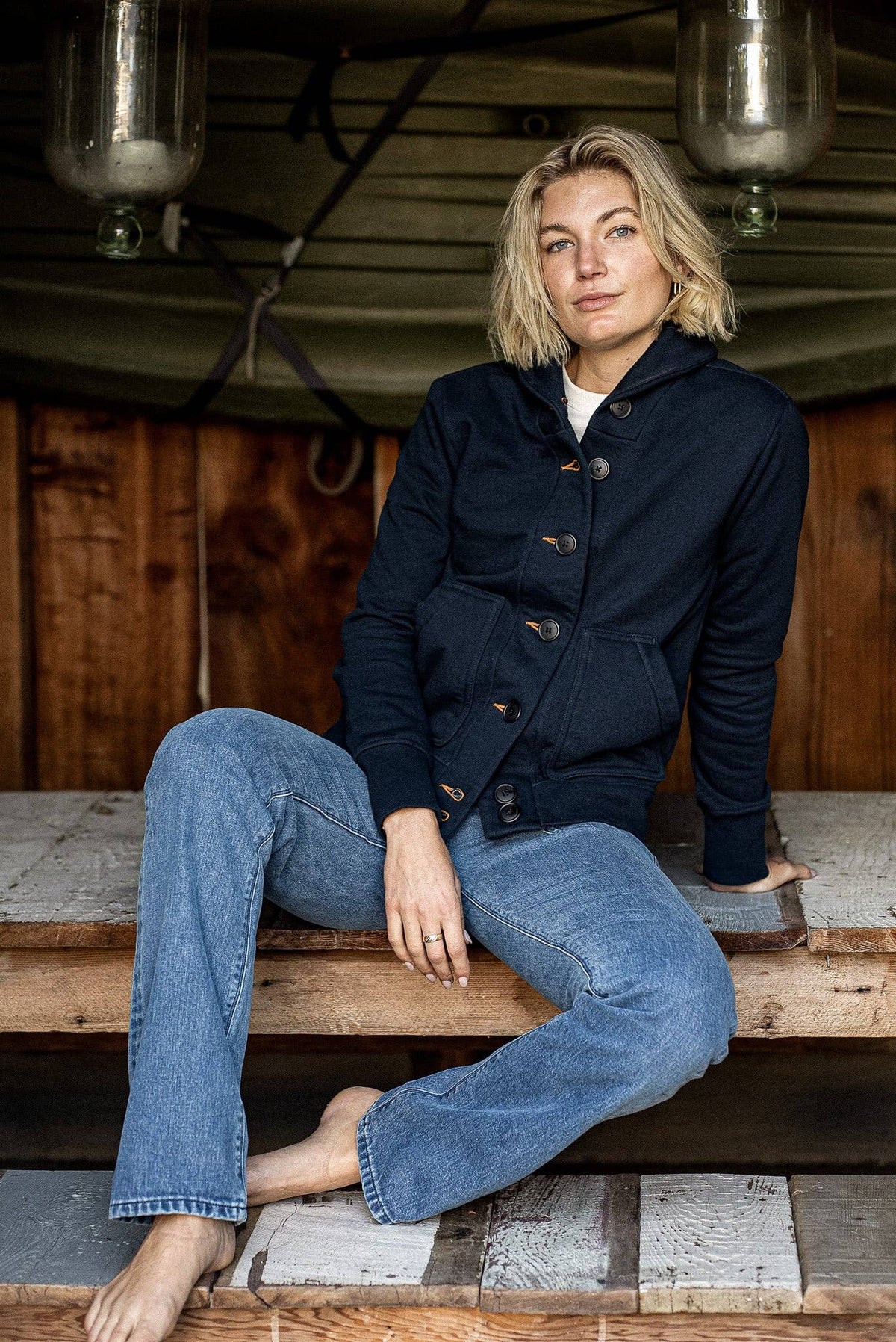 Bodega Cardigan | 100% Cotton | Navy