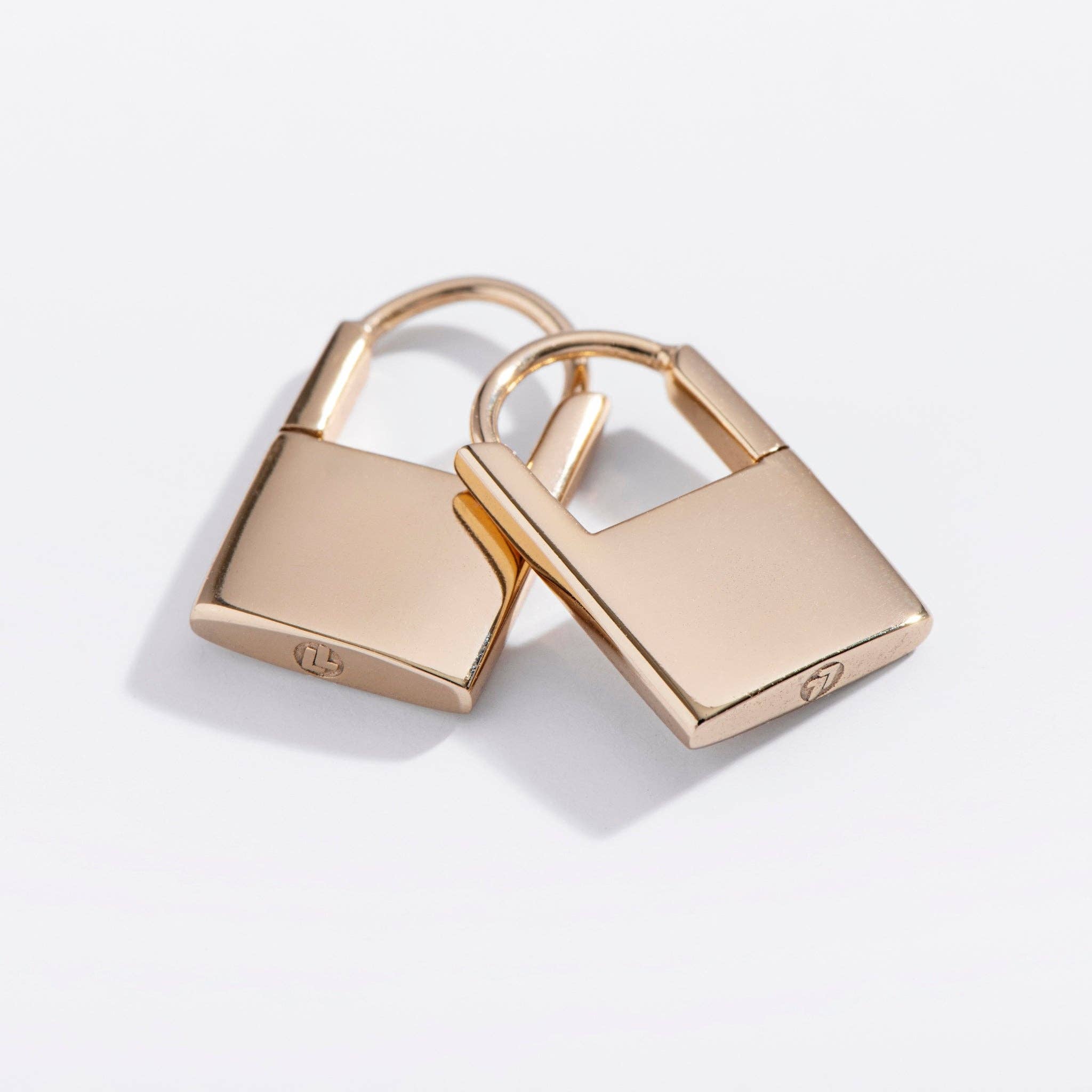 Padlock Huggie Hoops | Gold