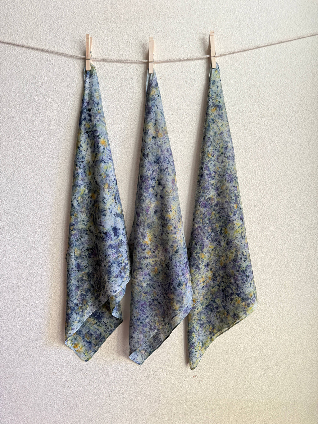 Naturally Dyed Silk Scarf - Midnight Garden