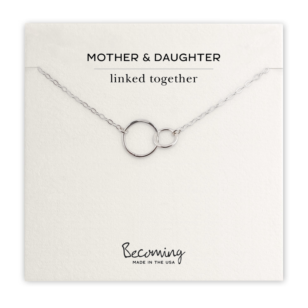 Mother & Daughter Necklace - Linked Circles 