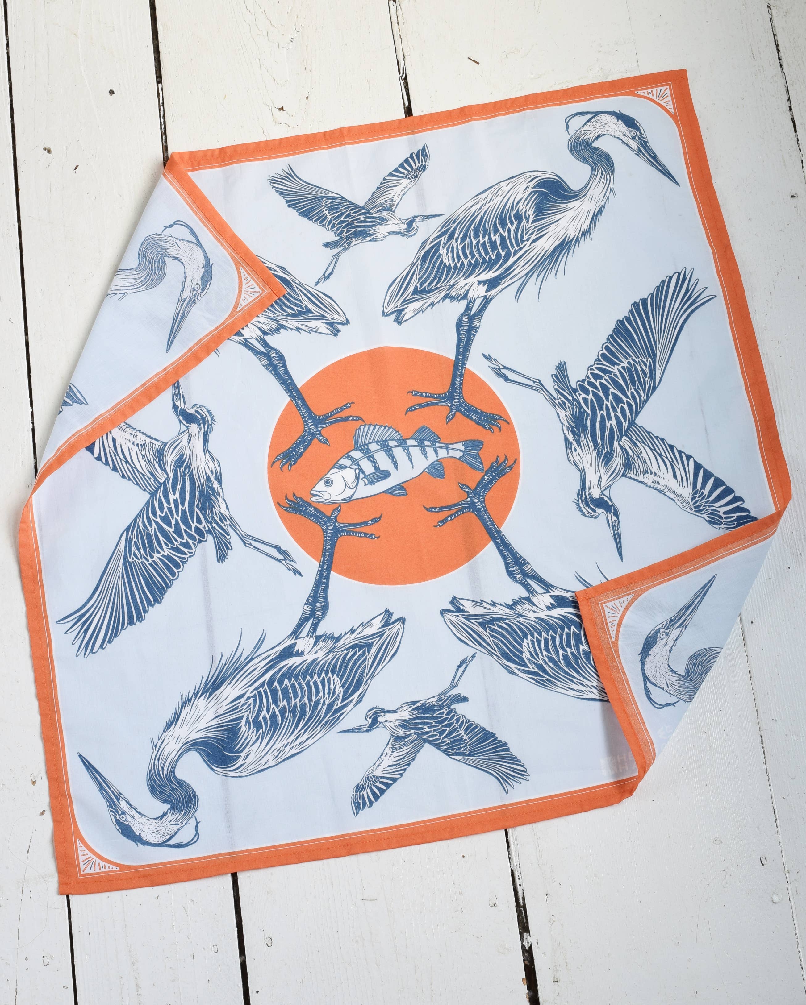 Blue Heron Bandana | Sea Bird Print