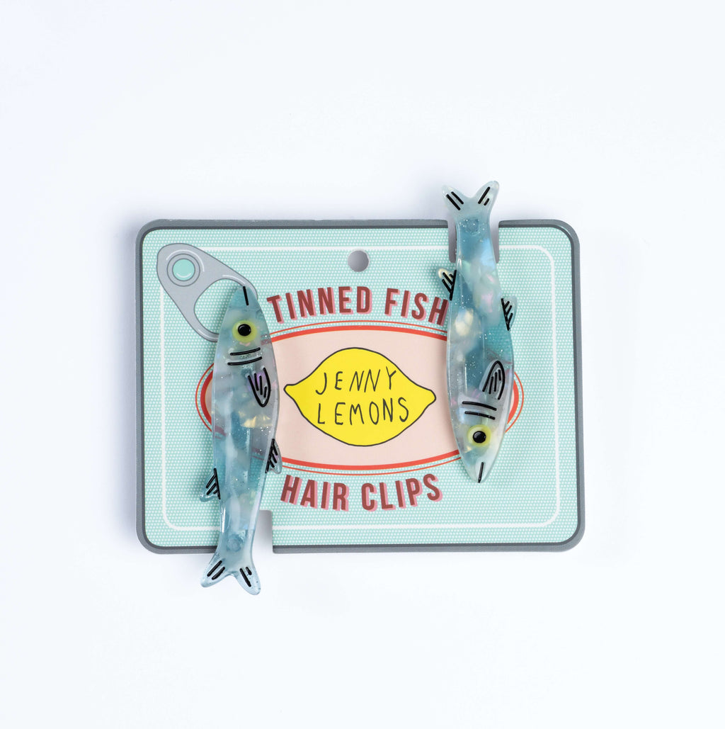 Sardine Alligator Hair Clip Set | Blue
