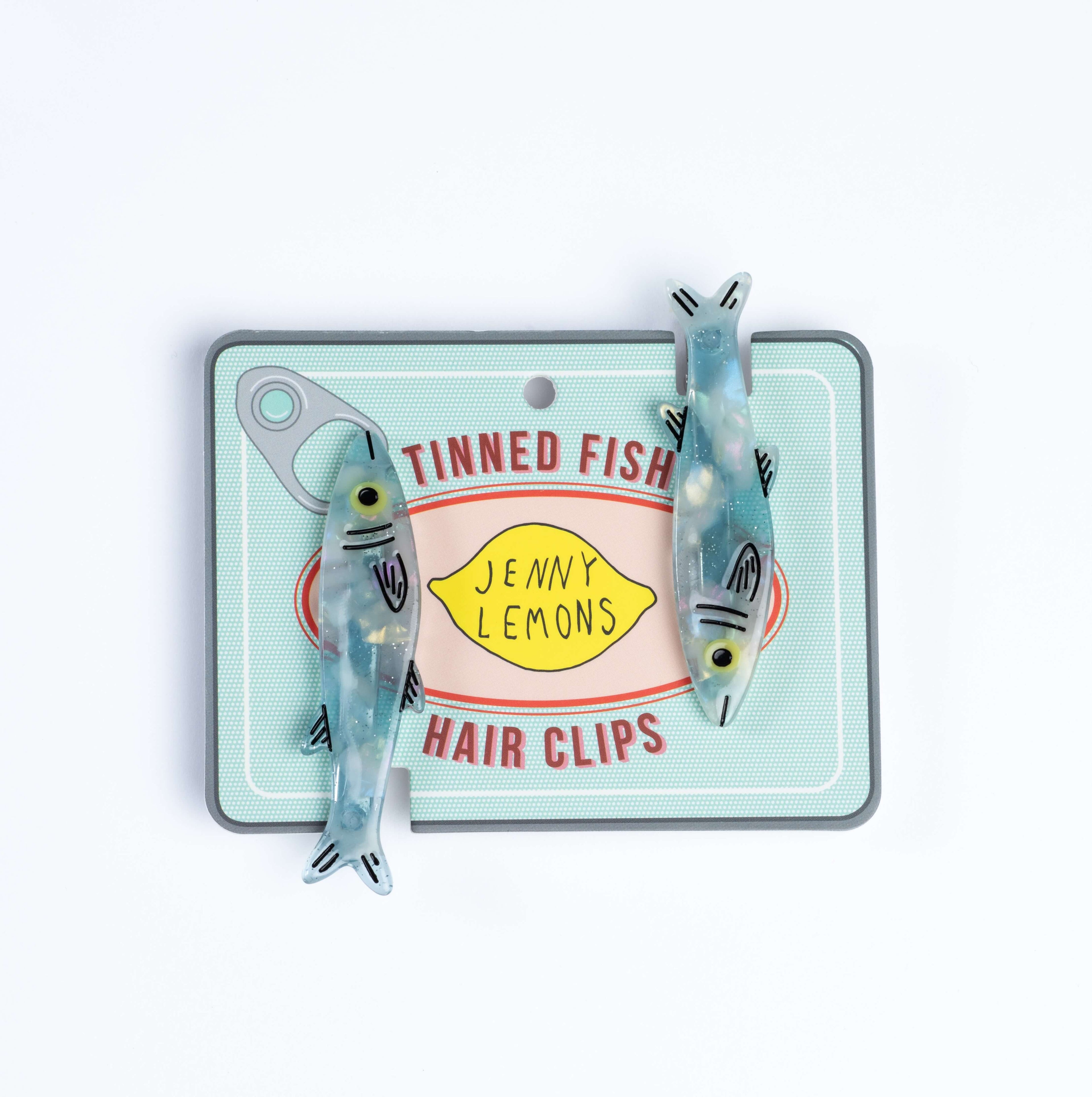 Sardine Alligator Hair Clip Set | Blue